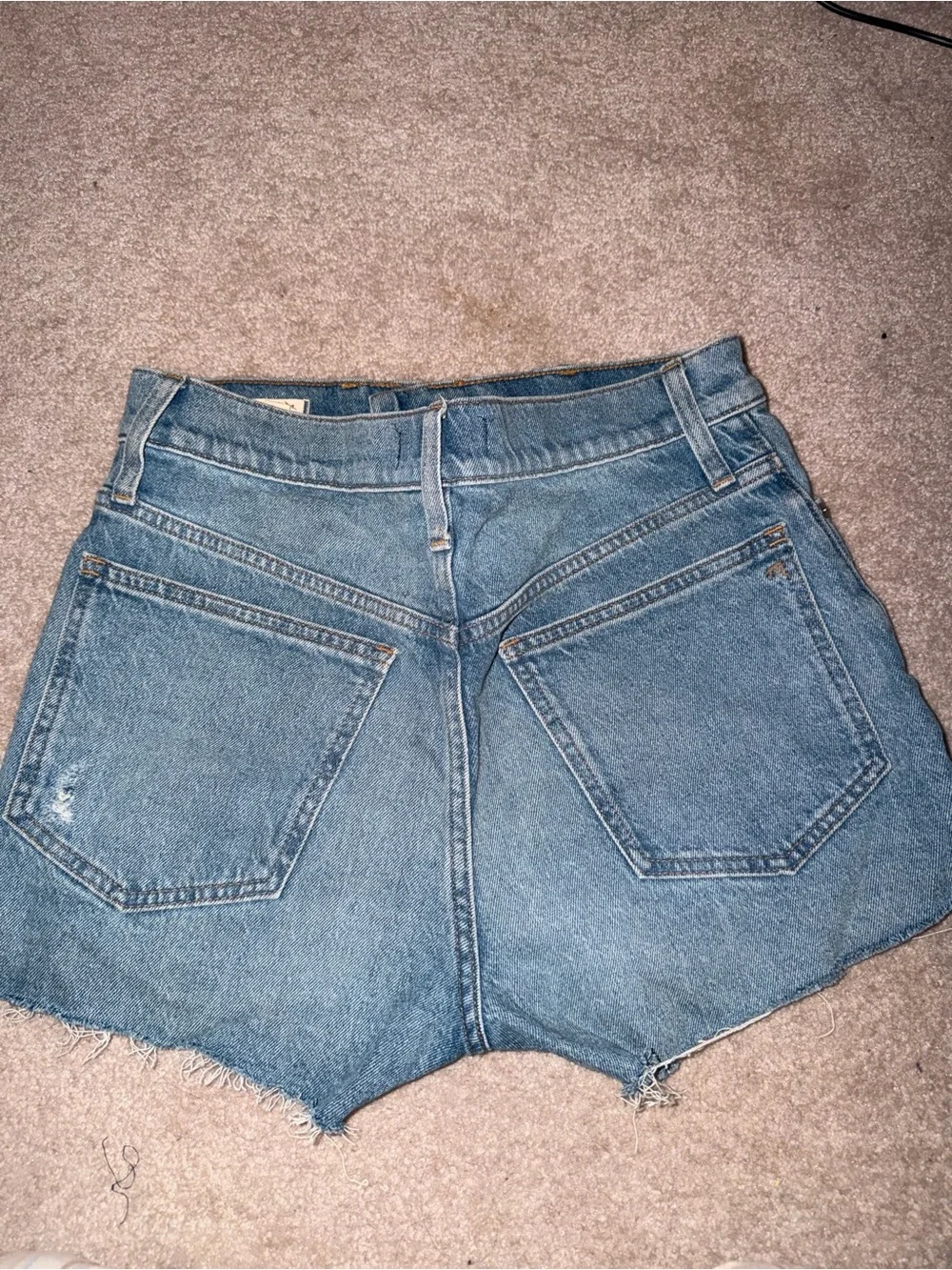 Madewell Distressed Mid-Blue High-Rise Denim Shorts